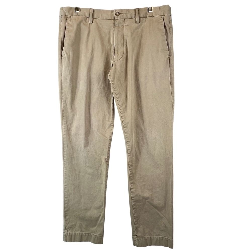 Polo Ralph Lauren Mens 34x30 Stretch Slim Fit Khaki Chino Pants Beige Cotton